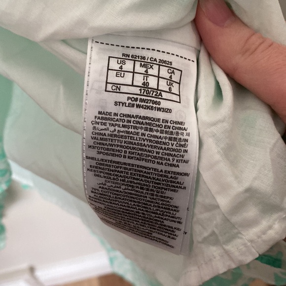 Guess twisted strap handkerchief dress in seafoam green and white size 4 - Picture 7 of 7